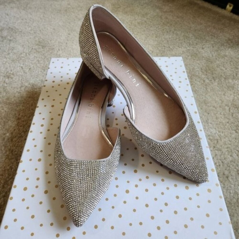 New Gianni Bini Beckitt d'Orsay Bling Embellished Flats